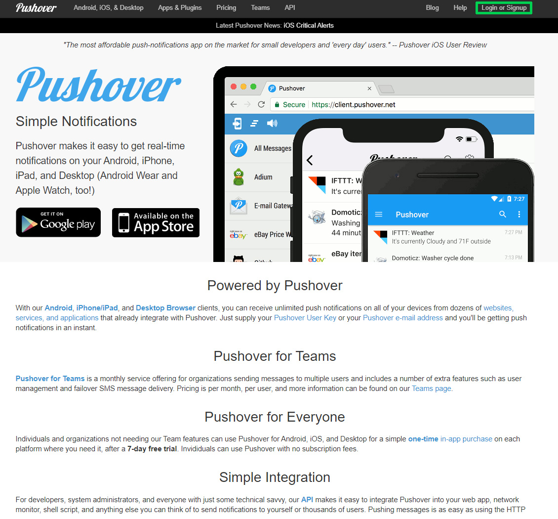 Supla Pushover